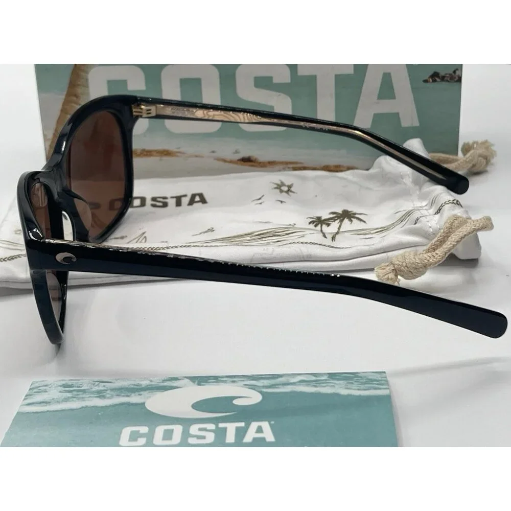 Costa Del Mar Sunglasses SAR‎ 11 Sarasota Shiny Black / Silver Mirror 580G Case